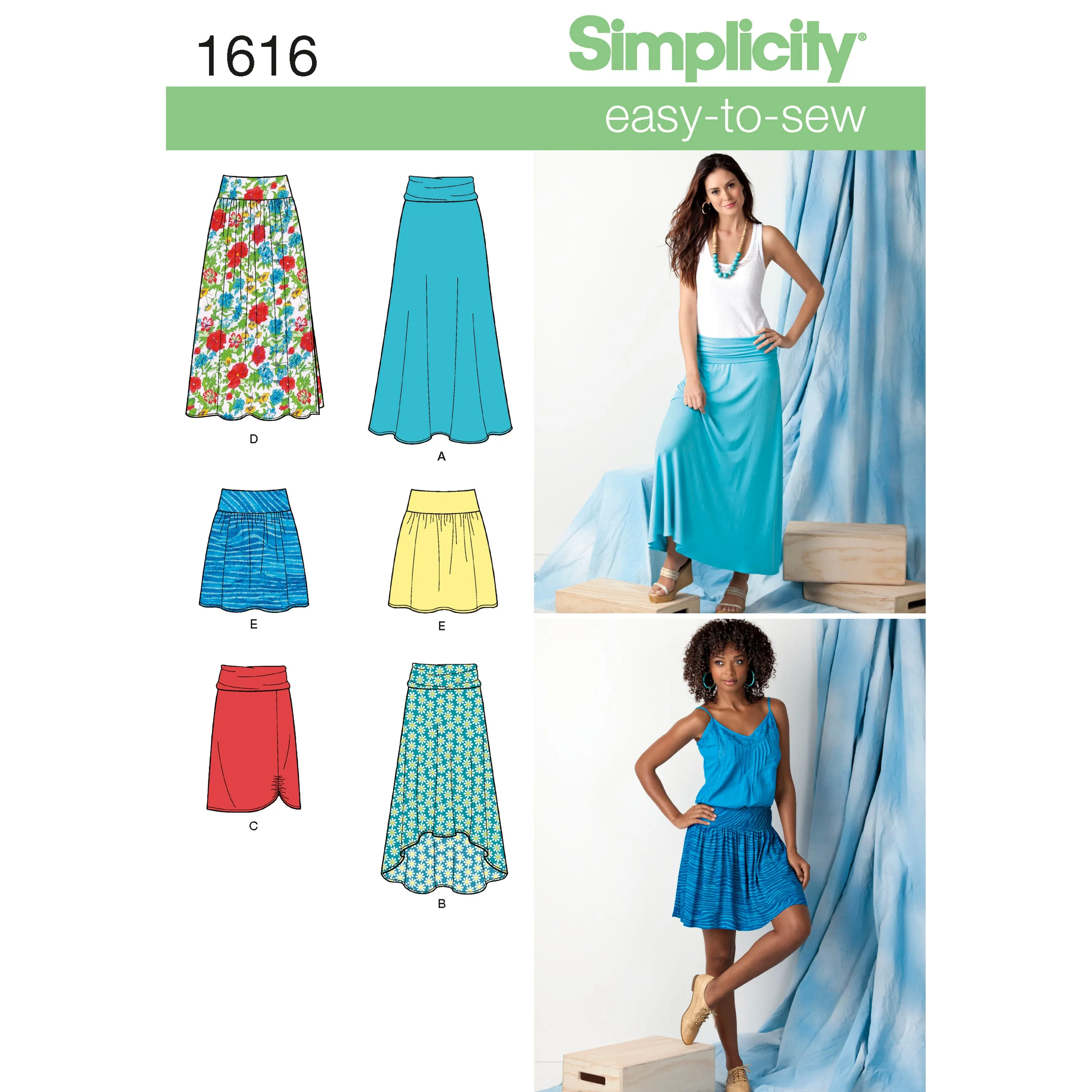 Simplicity S1616 Misses' Knit or Woven Skirts