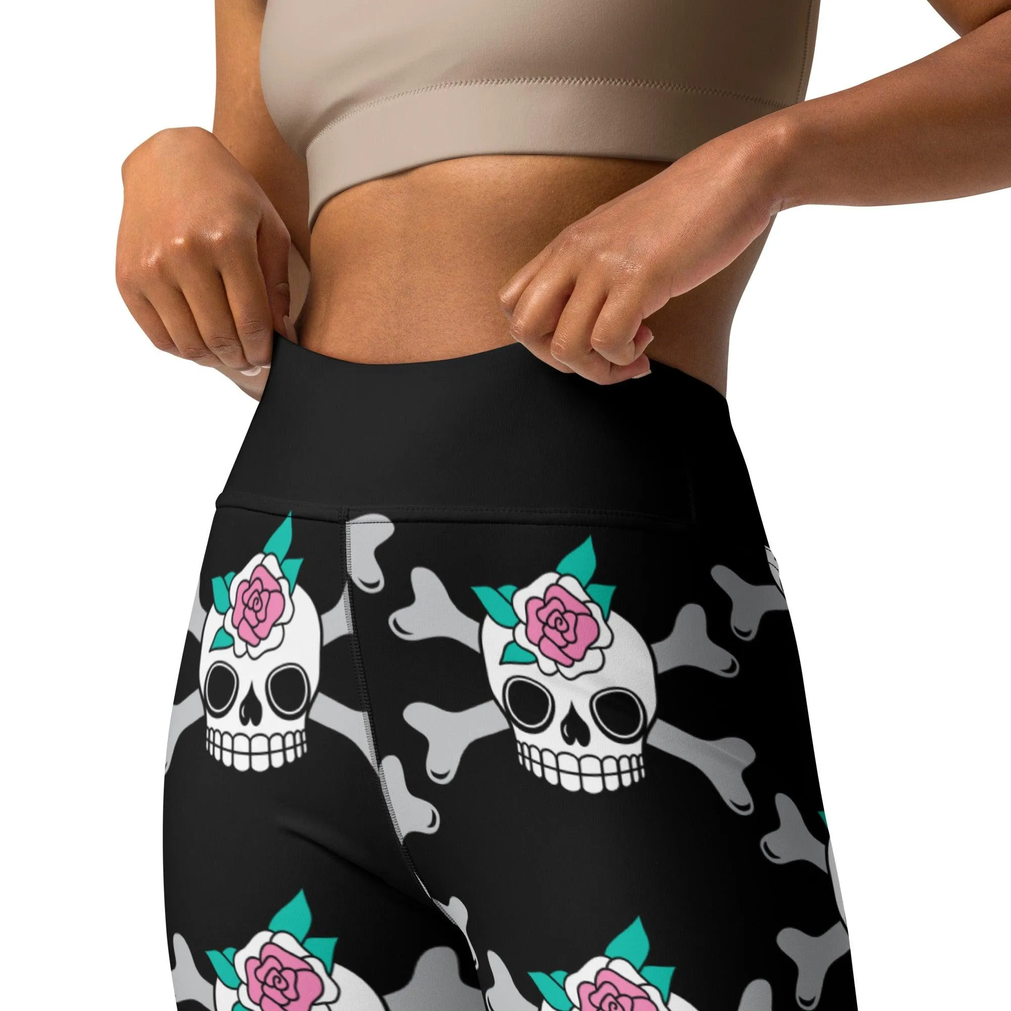 SKULLROSE black -2- Yoga Leggings