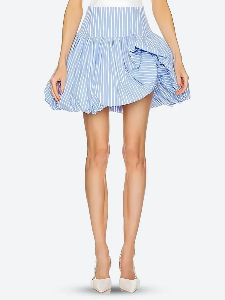 Striped Bubble Mini Skirt