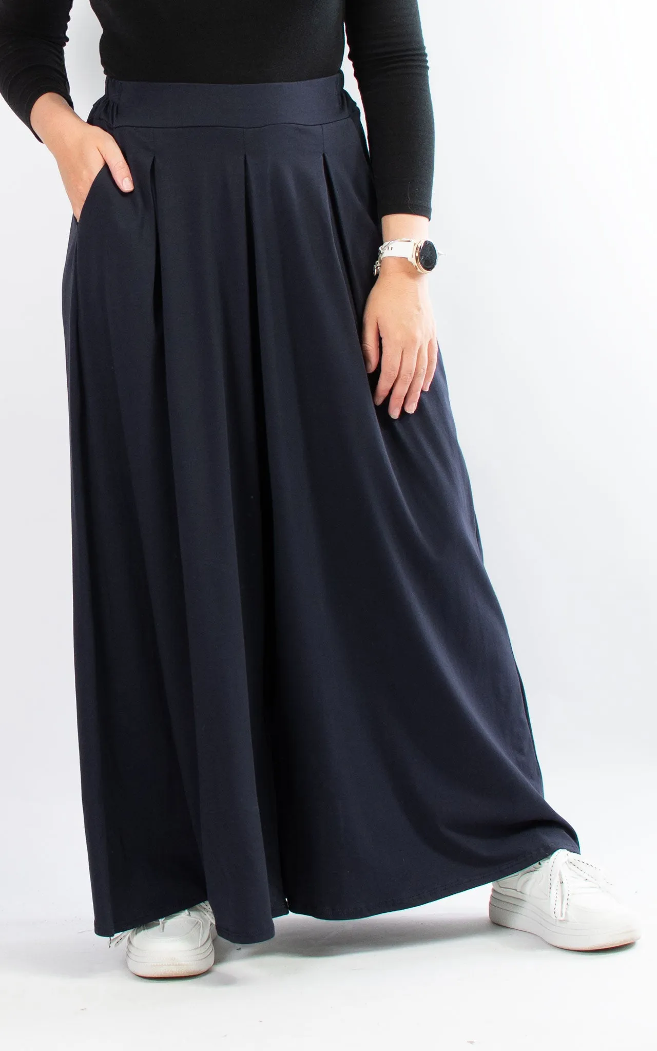 Sue Wide Leg Trousers | Navy