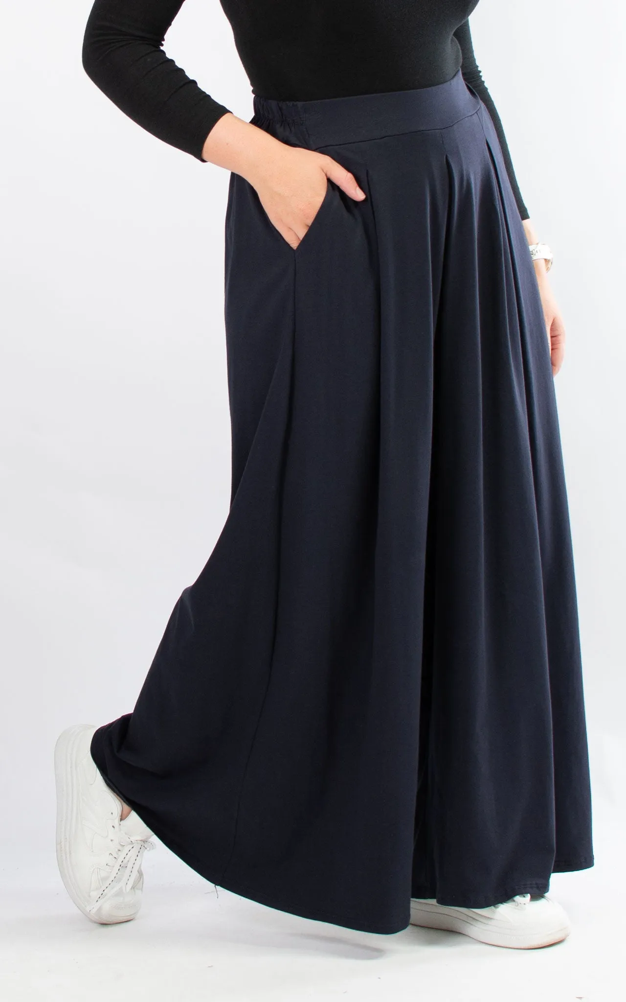 Sue Wide Leg Trousers | Navy