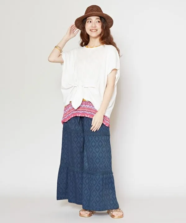 Tiered Wide Leg Trousers