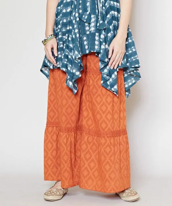 Tiered Wide Leg Trousers