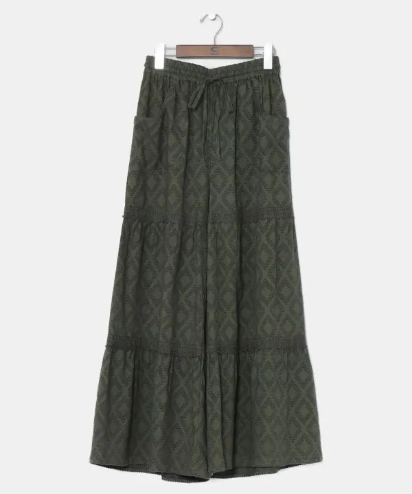 Tiered Wide Leg Trousers