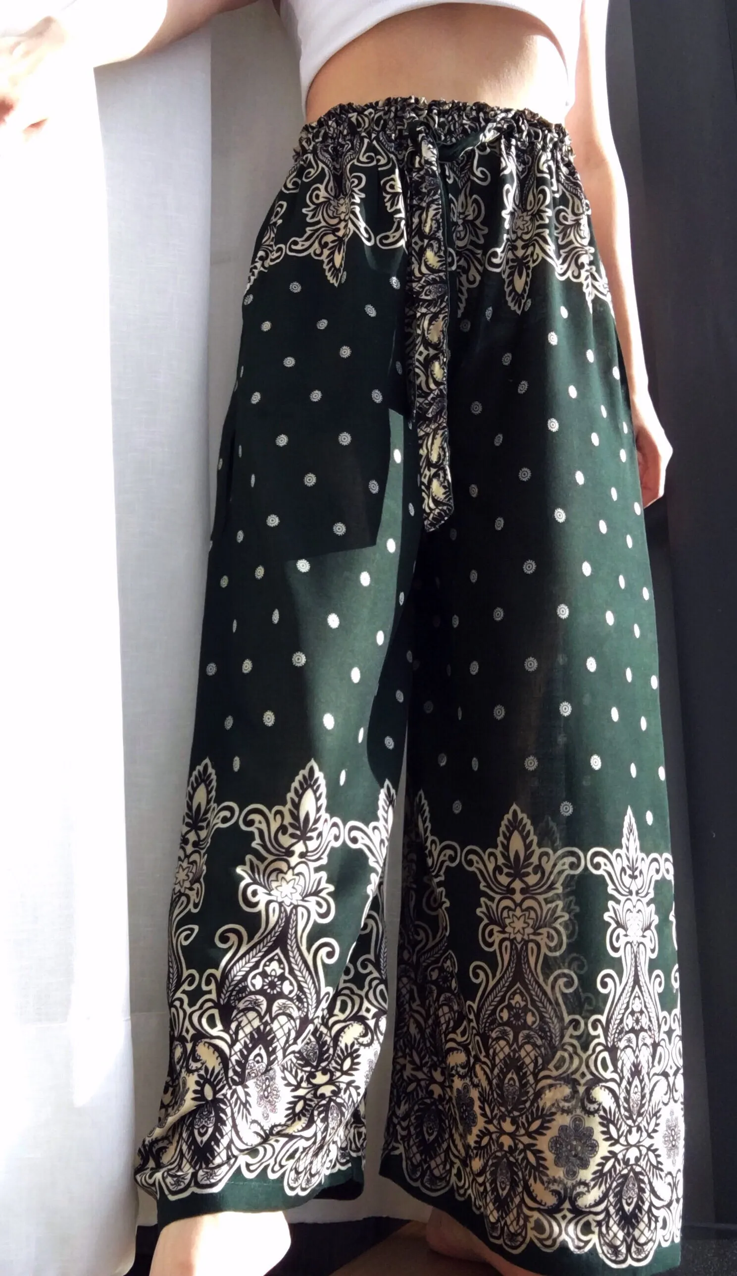 TRIBAL WIDE LEG TROUSERS PANTS