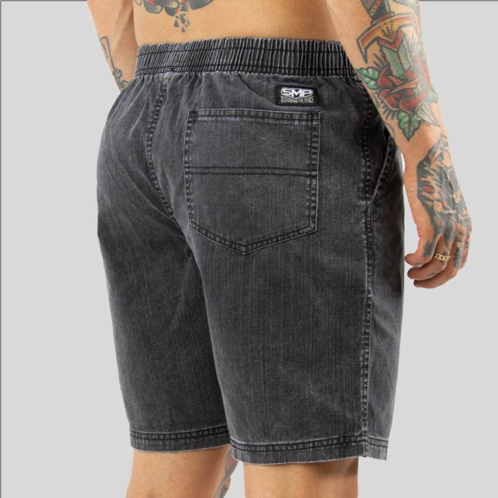 UNDERGROUND SMP elastic waist denim volley CHARCOAL