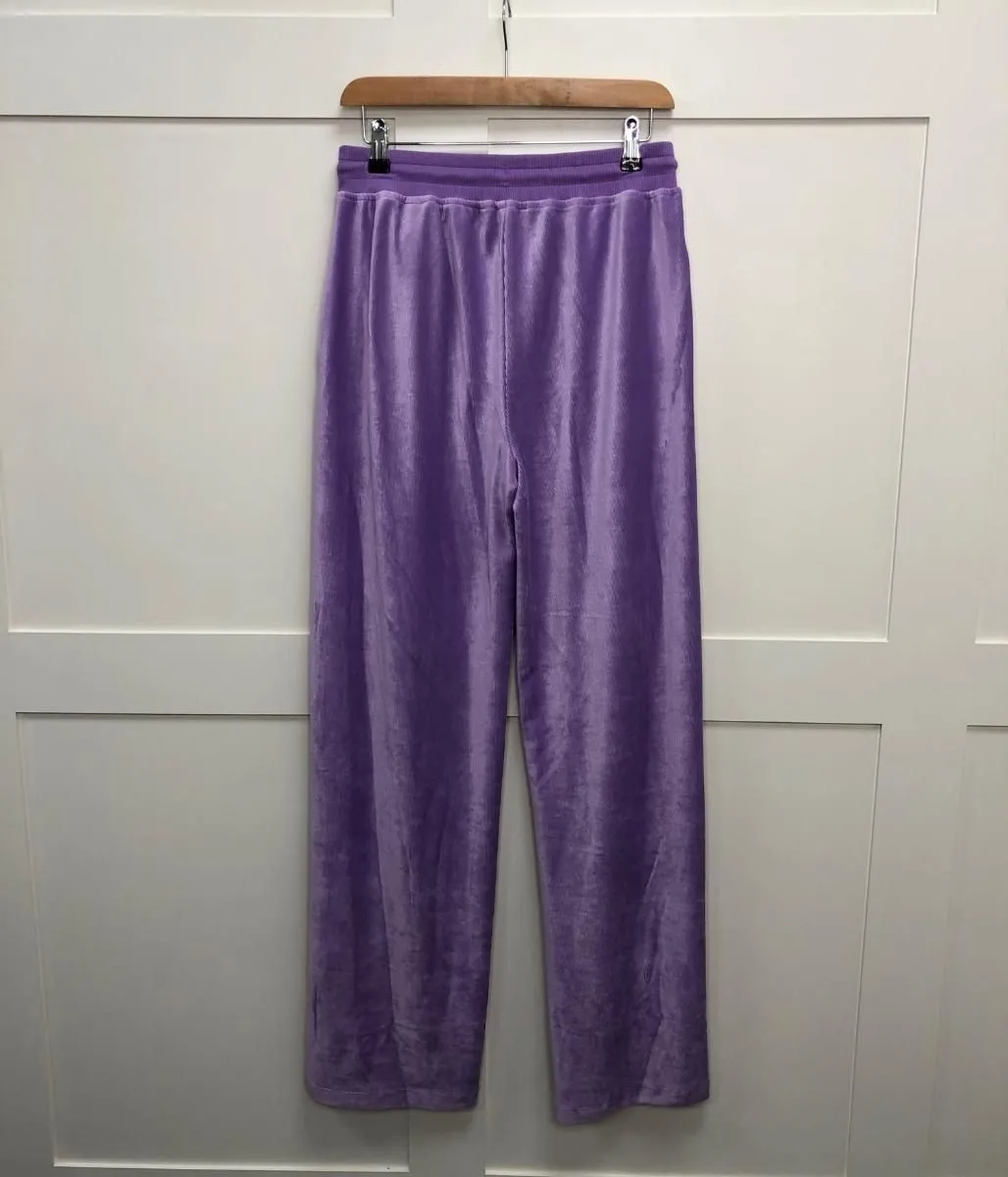 Violet Velour Wide Leg Joggers