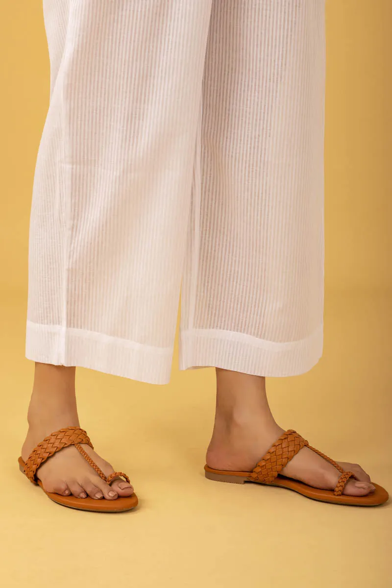 White Wide Leg Trousers