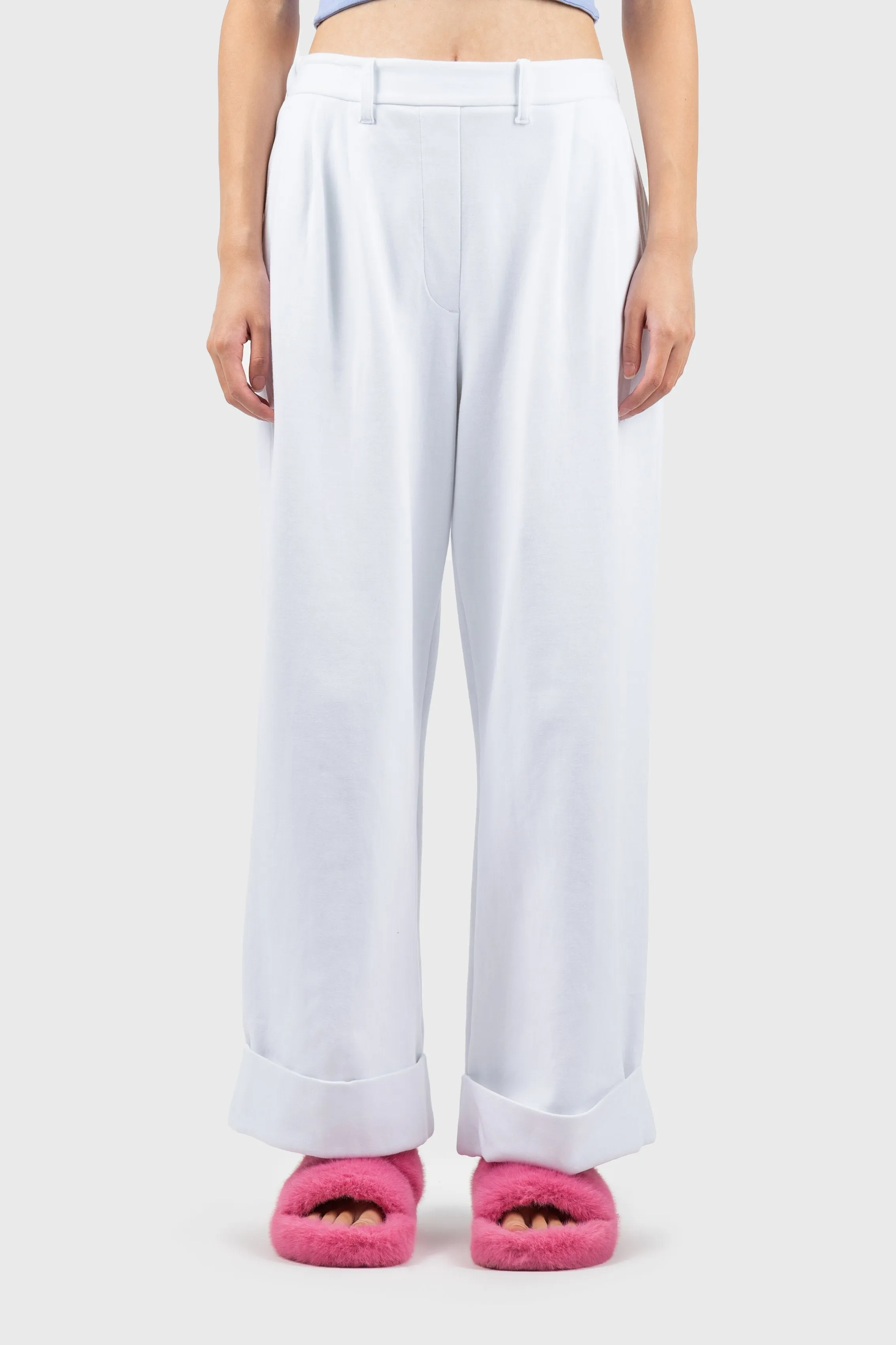 Wide Leg Jersey Trousers