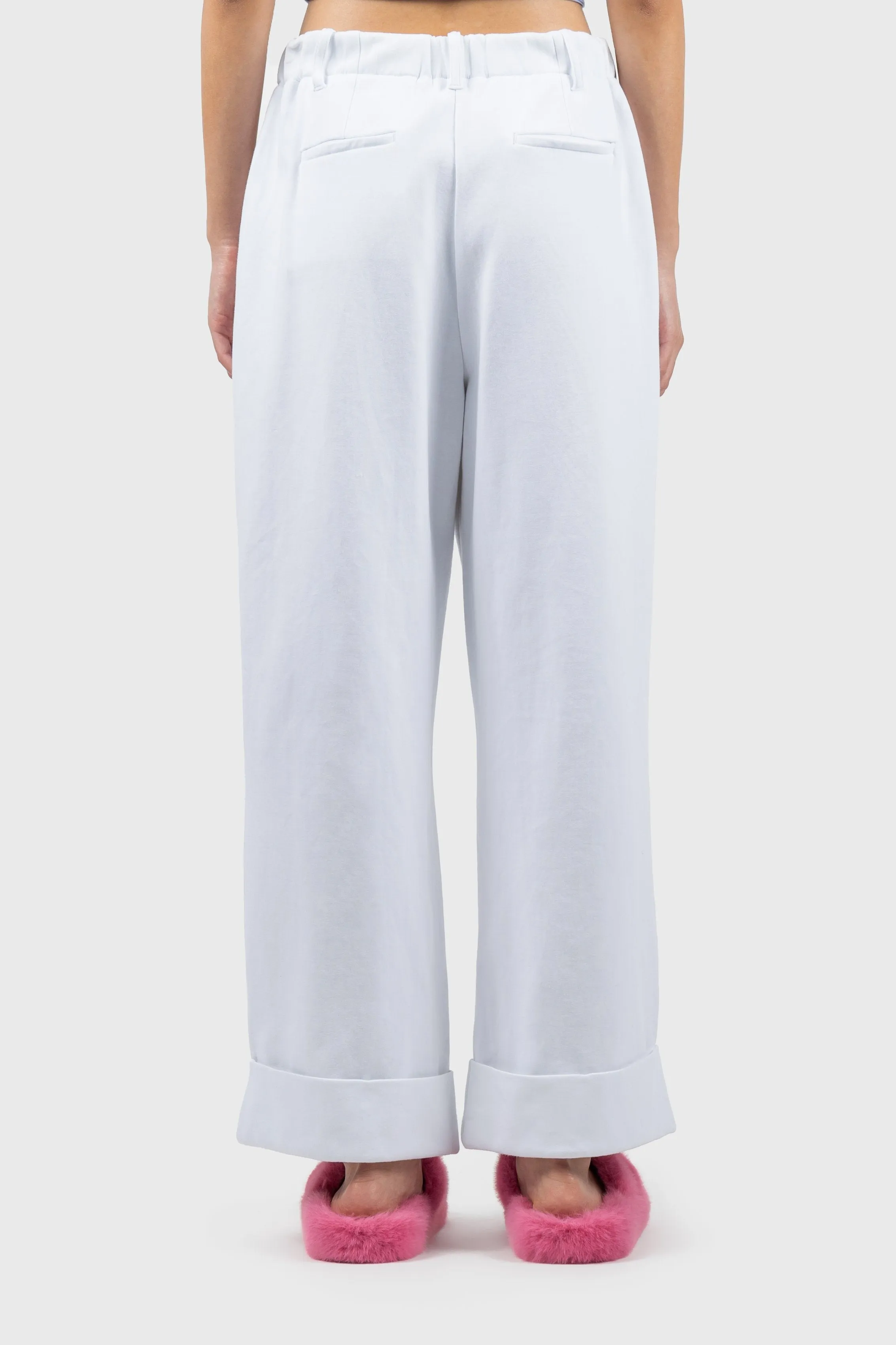 Wide Leg Jersey Trousers