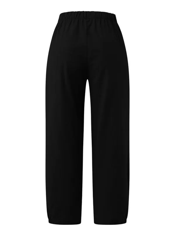 Women's Crop Wide Leg Linen Trousers