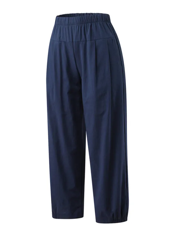 Women's Crop Wide Leg Linen Trousers