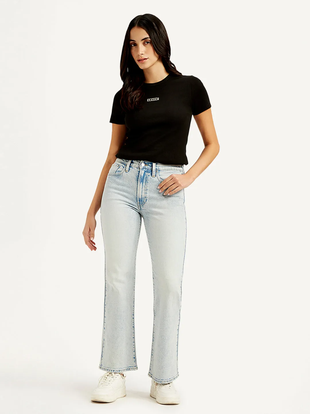 Women's Mid Rise Wedgie Light Blue Bootcut Jeans