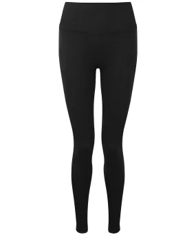 Womens TriDri® ribbed seamless 3D fit multi-sport leggings | Black