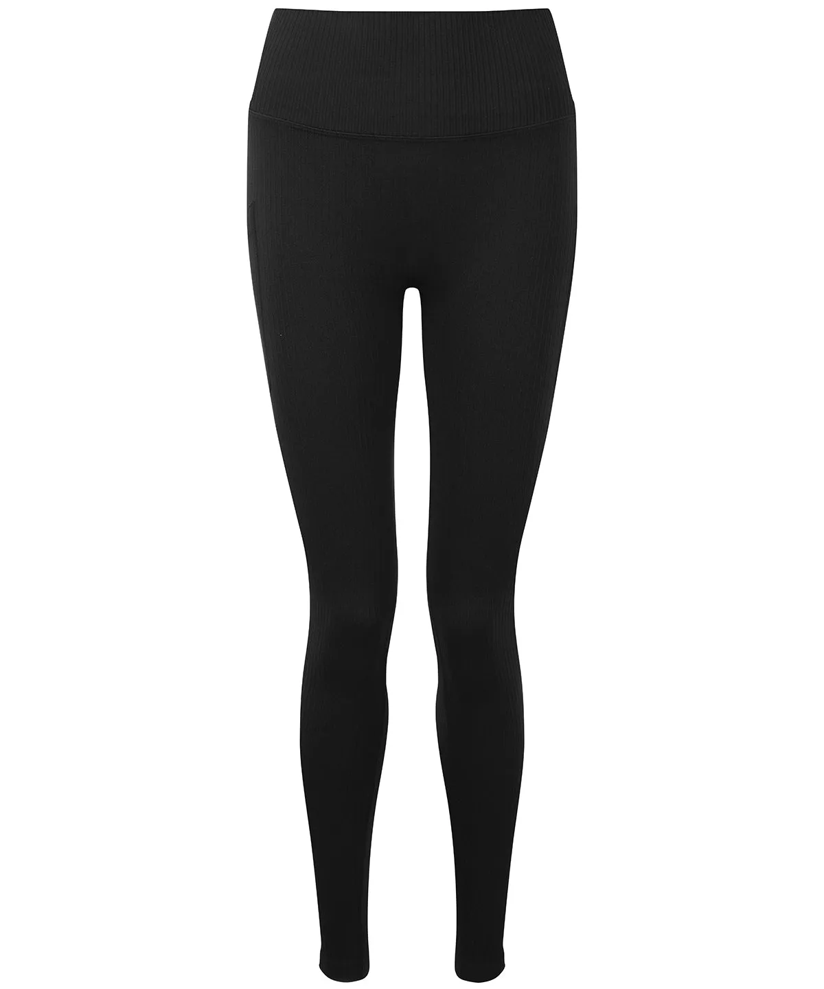 Womens TriDri® ribbed seamless 3D fit multi-sport leggings | Black